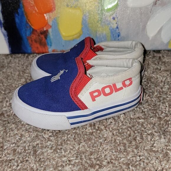 Polo Ralph Lauren Slip On Slater Canvas Toddler Shoes Size 4 - Picture 4 of 9